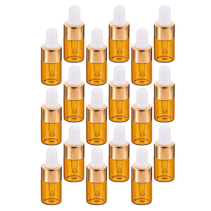 HEALLILY 25 Sztuk Szklane Butelki Z Kroplomierzem Wielokrotnego Napelniania Jasne Butelka Z Kroplomierzem Pusta Nalewka Butelki Fiolki Dla Olejki Eteryczne Perfumy 2Ml