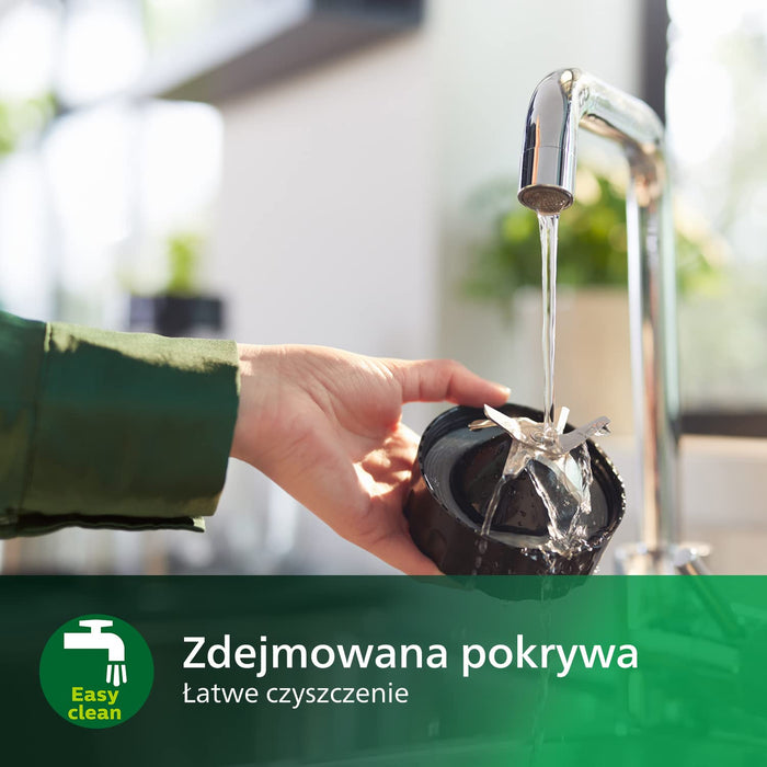 Philips Blender kielichowy oraz blender do smoothie - 1400 W, Szklany dzbanek 2 l, Aplikacja z przepisami, Płynna regulacja prędkości, Technologia ProBlend 6 3D (HR3655/00)
