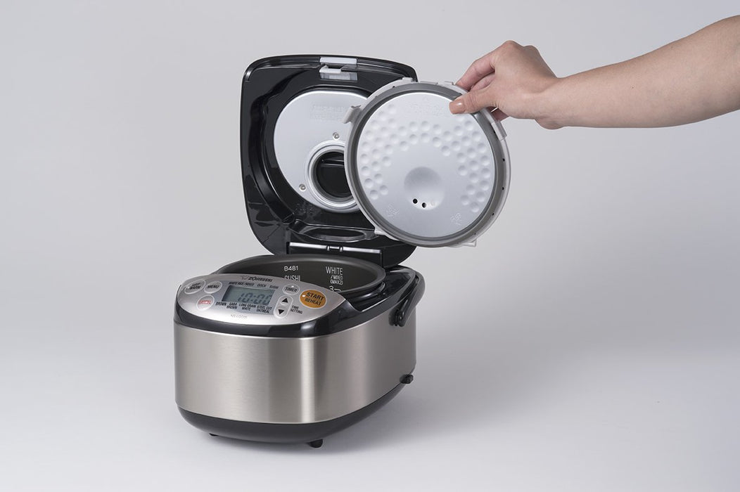 Zojirushi NS-LGC05XB Micom Rice Cooker & ciepło, 3 miseczki (bez pudełka), czarna nierdzewna