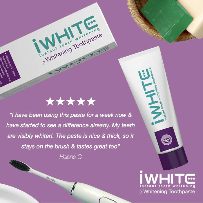 iWhite Instant wybielająca pasta do zębów, 75 ml - aktywne wybielanie zębów i usuwanie przebarwień - głęboka kuracja wybielająca dla naturalnie białego uśmiechu - codzienna ochrona szkliwa