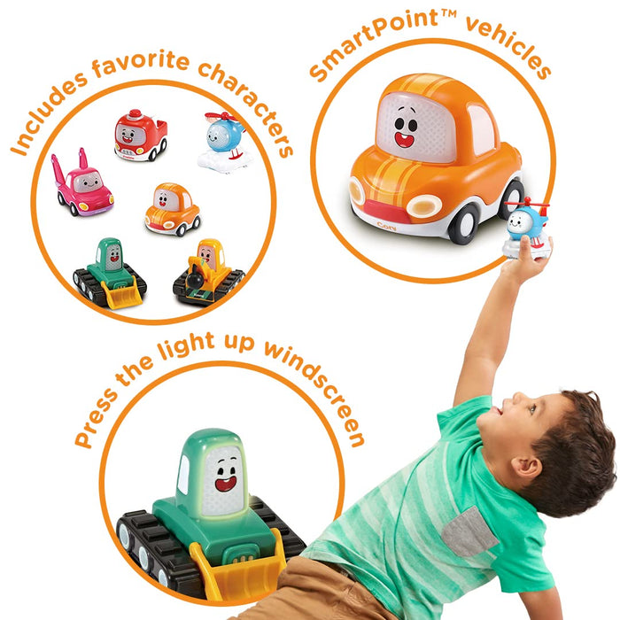 VTech Toot-Toot Drivers Cory Carson mini zestaw samochodowy, zabawka dla dzieci zestaw samochodowy do pomysłowej zabawy, mini zestawy samochodowe dla chłopców i dziewcząt w wieku 2, 3, 4, 5 lat +
