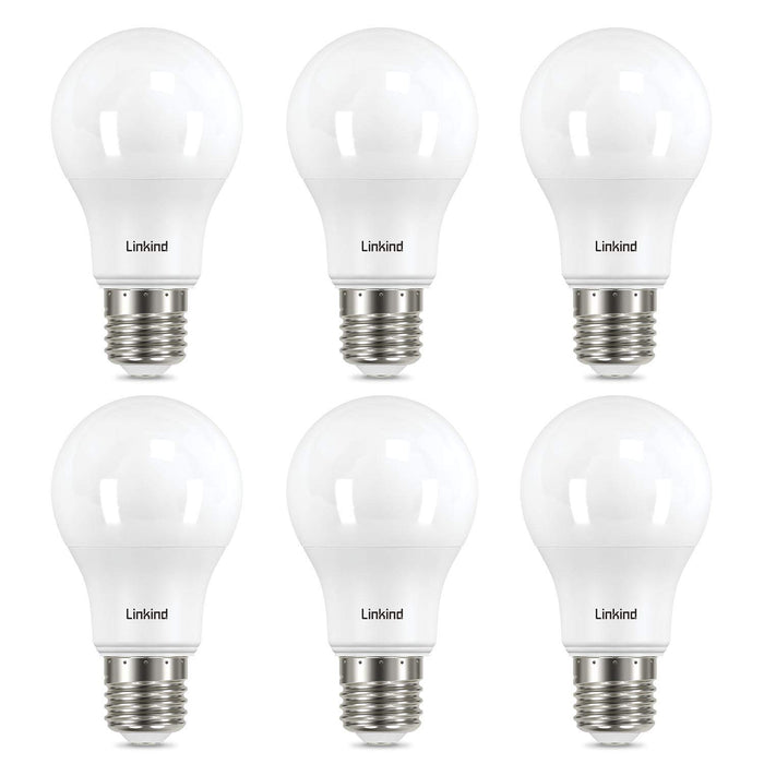 Linkind 8,2 W żarówka LED, zamiennik żarówki 60 W, E27 2700 K, ciepła biel, 806 lm kąt świecenia 200°, ErP, certyfikat CE, opakowanie 6 sztuk
