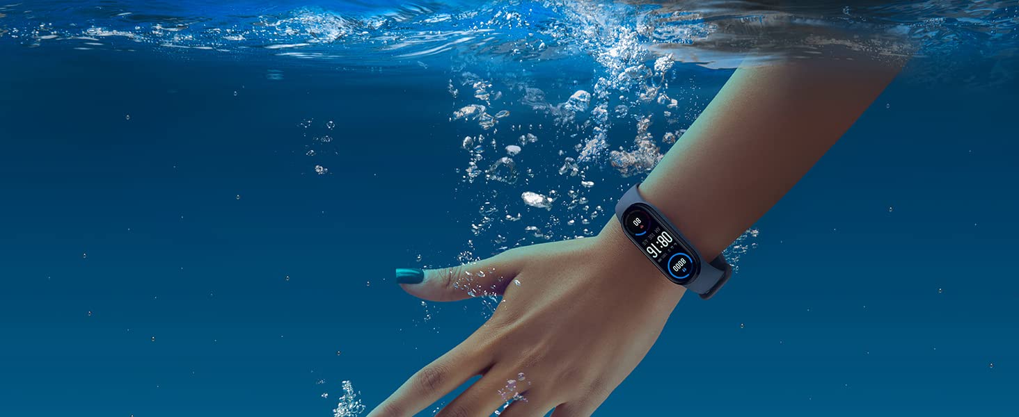 Xiaomi Mi Band 6, wyświetlacz o przekątnej 3,9 cm (1,56 cala), inteligentna bransoletka, monitor tętna, opaska Bluetooth, język angielski i chiński