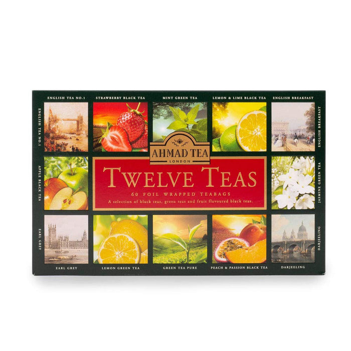 Ahmad Tea Twelve Teas Selection, 12 różnych rodzajów herbaty, 60 torebek herbaty czarnej i zielonej, 120 g