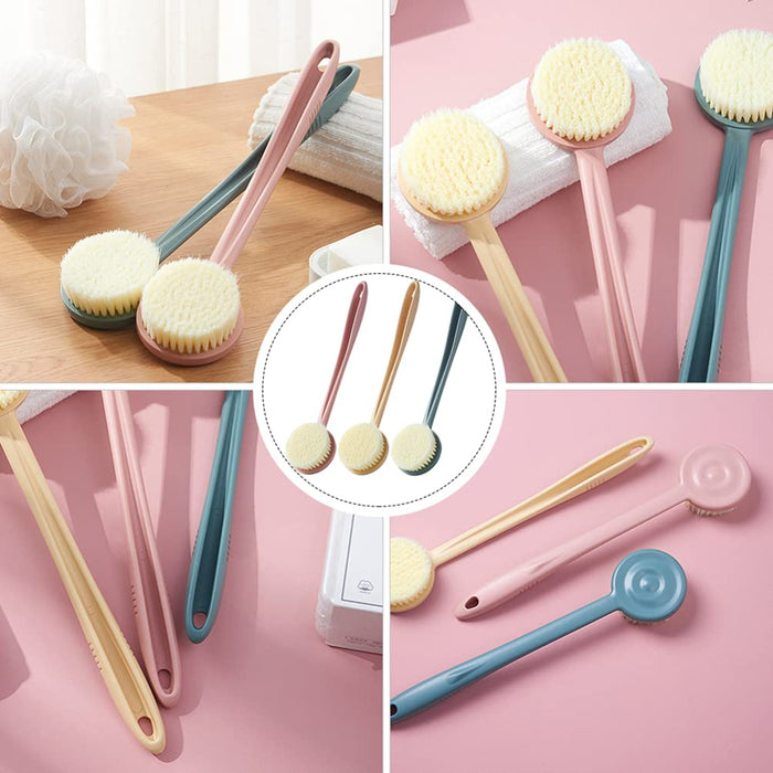 HEALLILY 3 Sztuk Prysznic Szczotka Do Ciała Scrubber Złuszczający Szczotka Długi Uchwyt Z Powrotem Do Szorowania Ciała Exfoliator Do Kąpieli Do Mycia Prysznicem Szczotkowanie