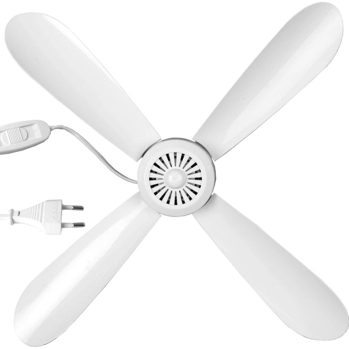 Przenośny wentylator sufitowy z wtyczką i przełącznikiem, 220 V-240 V/5 W, Ø 40 cm, mobilny wentylator z zawieszką, energooszczędny, biały