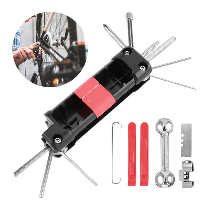 Multitool rowerowy, narzędzie do naprawy rowerów, zestaw narzędzi do naprawy rowerów, lekki multitool rowerowy, wielofunkcyjny zestaw narzędzi do naprawy rowerów rowerowych 14 w 1, mini składane narzę