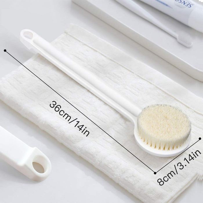 Ithyes Szczotka do ciała na sucho szczotka do kąpieli pod prysznic długi uchwyt delikatny peeling do skóry pleców peeling poprawia krążenie krwi leczenie cellulitem