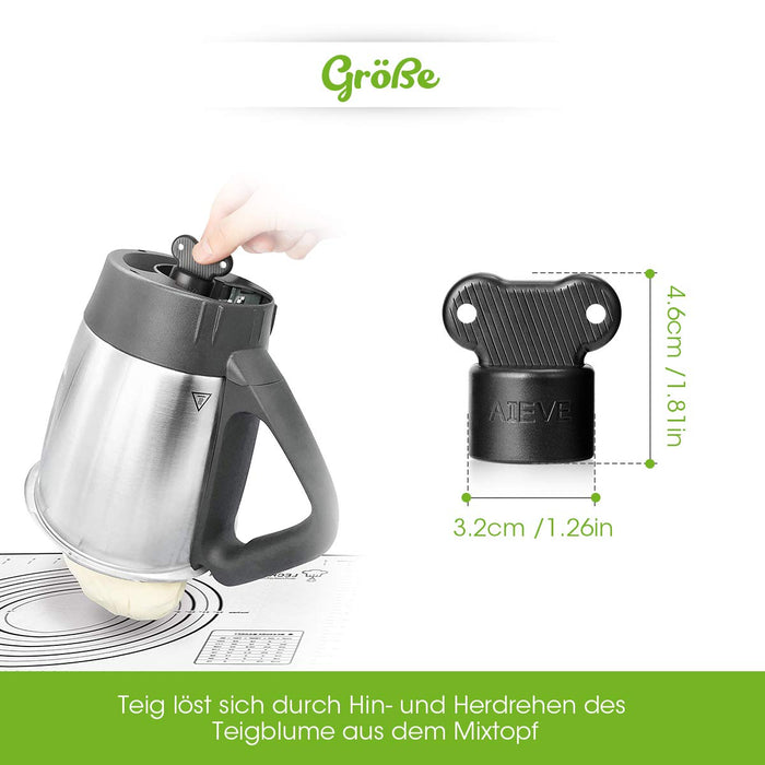 AIEVE Otwieracz do ciasta w kształcie kwiatka do obracania noży, część zamienna, kompatybilna z Thermomix TM5 TM6 akcesoria do łatwego wyjmowania ciasta z garnka do miksowania