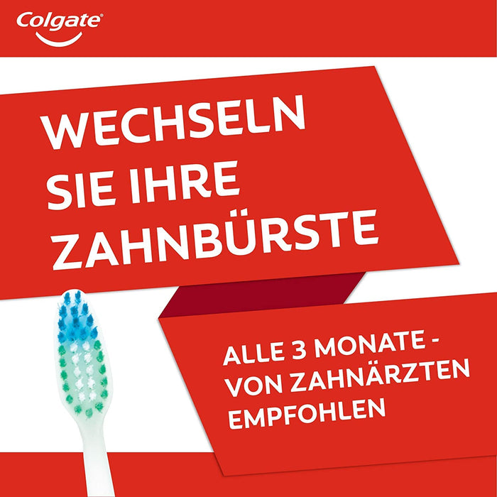 Colgate Szczoteczka do zębów Total środek czyszczący, zestaw 2 szt. – ręczna szczoteczka do zębów czyści powierzchnie zębów, języki, policzki i głęboko w przestrzeni między zębami