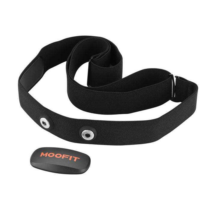 moofit ANT+ pulsometr z paskiem piersiowym Bluetooth czujnik HR IP67 wodoodporny kompatybilny z Zwift, Wahoo Fitness, Rouvy, Peloton, Strava dla iOS, Android (aplikacja MooFit nienavail)