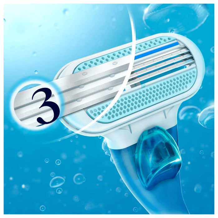 Gillette Venus Smooth damska golarka z paskami nawilżającymi i aloesem dla ochrony skóry, golarka damska + 2 ostrza do golenia