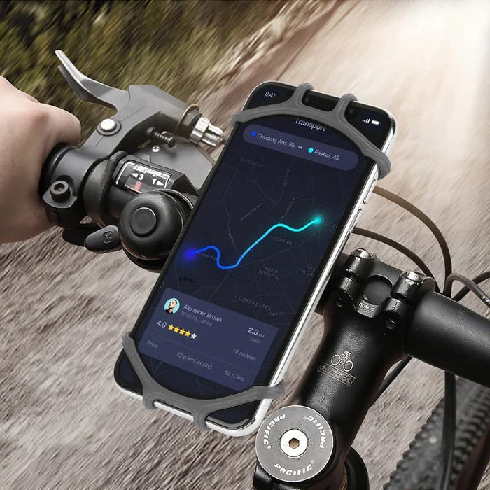 Retoo Uchwyt na telefon komórkowy z silikonu do roweru, uniwersalny uchwyt na telefon komórkowy, uchwyt do smartfona 3,5-6,5", obracany o 360°, uchwyt na telefon komórkowy na kierownicę, motocykl, wyścig, MTB i rower elektryczny