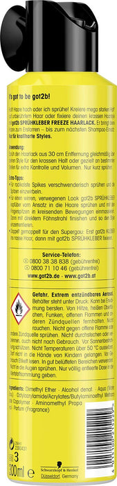 got2b Schwarzkopf klej w sprayu freeze ultra mocny, 1 opakowanie (1 x 300 ml)