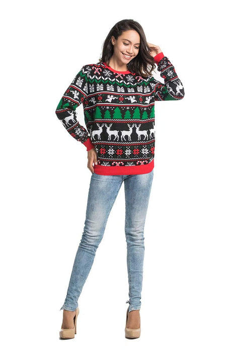 U LOOK UGLY TODAY Unisex męski świąteczny sweter klasyczny renifer Fairisle Boże Narodzenie impreza prezent swetry