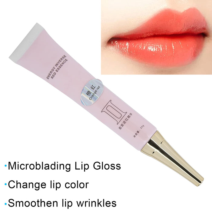 Lip Tattoo Lip Gloss, Microblading Accessory Tattoo Lip Tint Przenośny Microblading Lip Gloss do Tattoo Accessory(pomarańczowy czerwony)