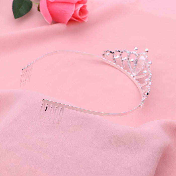 HEALLILY Dzieci Dziewczyny Korona Hearts Tiara Urodziny Elegancka Księżniczka Korona Jewelries Akcesoria Do Włosów Dla Gilrs (Niebieski)