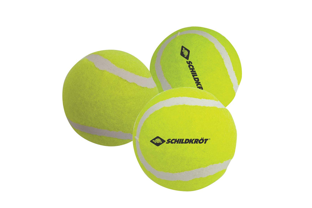 Schildkröt 970048 piłki tenisowe, 3 sztuki, bezciśnieniowe w torbie siatkowej, żółty filc, do pierwszej gry tenisowej na ulicy, na podwórku, 970048