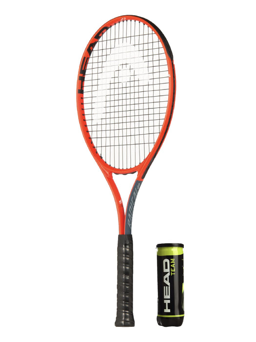 Head Radical rakieta tenisowa dla dorosłych, w tym pokrowiec ochronny i 3 piłki tenisowe (dostępne w rozmiarze uchwytu L1, L2, L3 i L4)