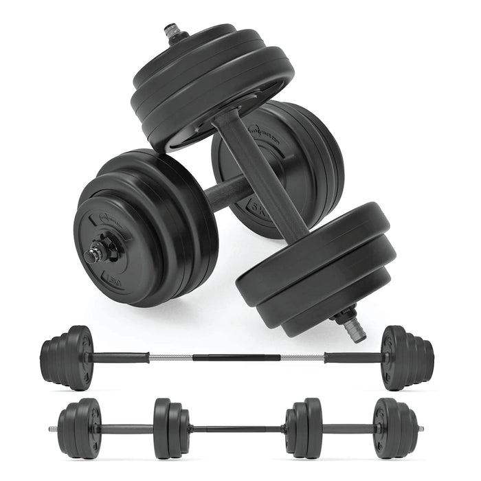 Body Revolution Zestaw regulowanych hantli – 10-50 kg, zestaw hantli i sztangi do treningu fitness i siłowego