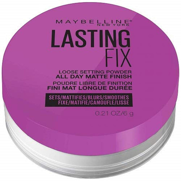 Maybelline New York Lasting Fix Puder sypki do twarzy transparentny, perfekcyjne wykończenie, utrwalenie makijażu, Translucent, 6g
