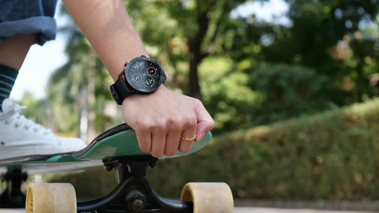 HONOR MagicWatch 2 46 mm Smart Watch, monitor aktywności fitness z monitorem tętna i stresu, trybem ćwiczeń, aplikacją do biegania i wbudowanym głośnikiem i mikrofonem, czarny