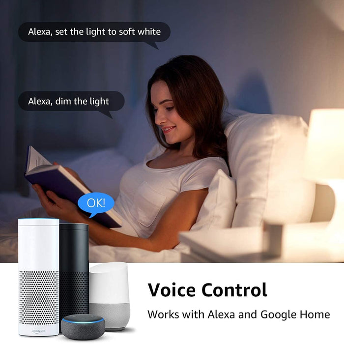 Lepro Inteligentna żarówka, WiFi, E27, WiFi, 9 W, 806 lm, inteligentne lampy przyciemniane, 2700 – 6500 K, sterowanie aplikacją kompatybilne z Alexa Echo, Google Home, 1 opakowanie