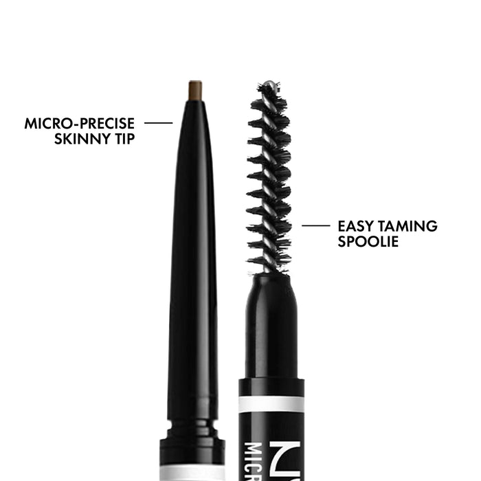 NYX Professional Makeup Micro Brow Pencil ołówek do brwi mechaniczny, wysuwany ze szczoteczką, 5 Ash brown, 0,5 g