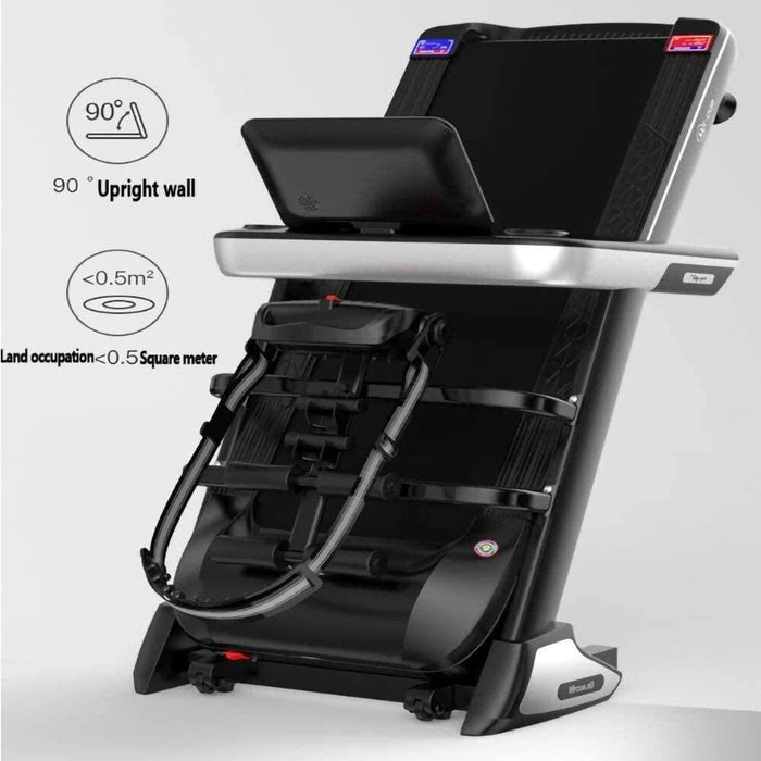 AZOPINBRE Bieżnia, inteligentna składana bieżnia elektryczna, wielofunkcyjna maszyna do prowadzenia stacjonarna, masaż siedzieć UPS,LCD Ekran, 50 cm Ultra Szeroka bieżnia