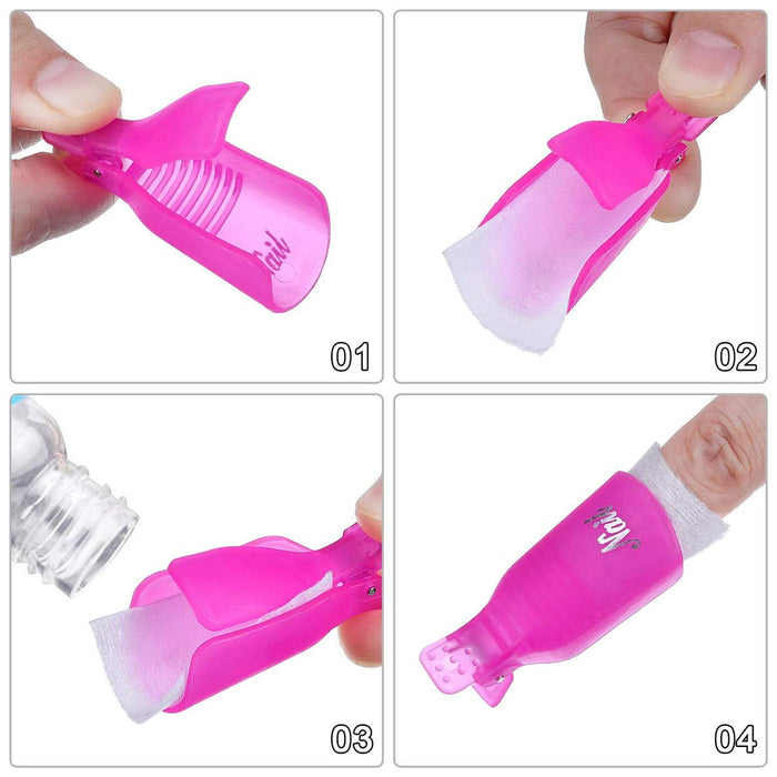 IME Zestaw klipsów do usuwania lakieru do paznokci, Nails Art Gel Cap namaczanie klips UV do manicure poidło drogi klipsy do paznokci żel do polerowania zmywacz do wrap tool, 10 szt
