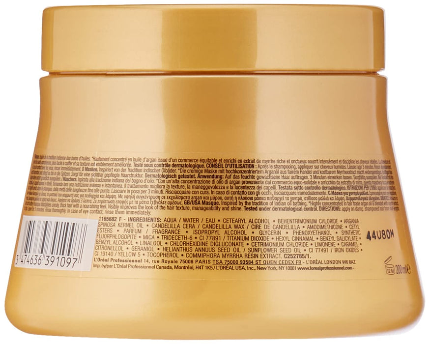 L'Oréal Professionnel Paris Mythic Oil Maska Maska do włosów, pielęgnacja włosów wzbogacona olejem, intensywnie odżywia zniszczone i suche włosy, 200 ml