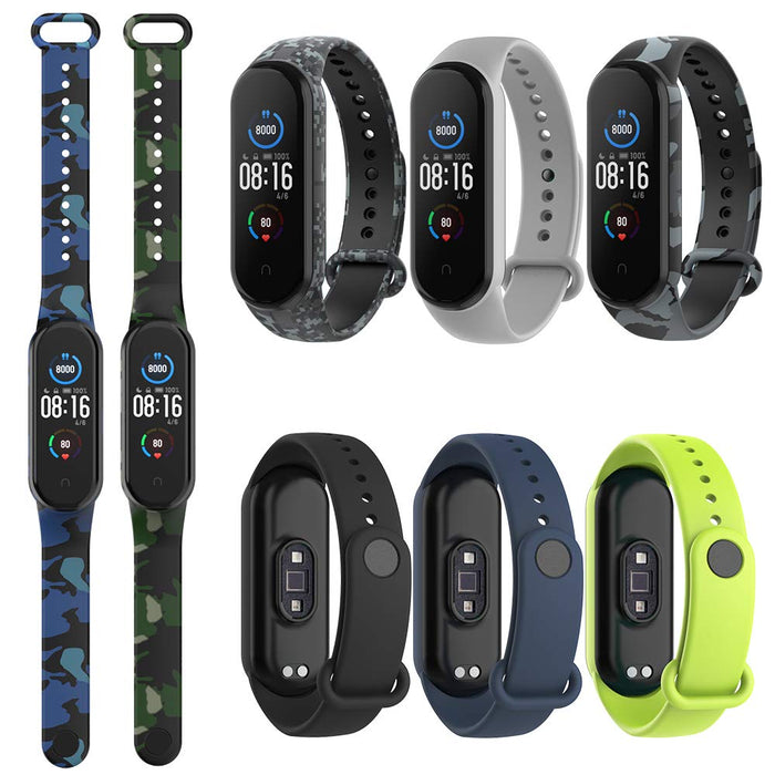 GeeRic [8-pak pasek do zegarka, kompatybilny z Xiaomi Mi Band 5, miękki silikonowy zamiennik paska fitness, sportowa bransoletka, paski na nadgarstek, zamiennik do Mi Band 5