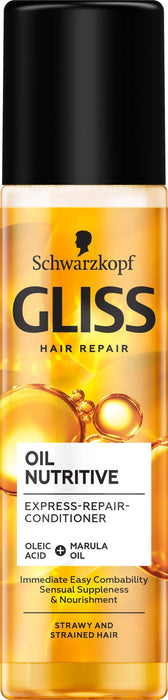 Schwarzkopf Gliss Oil Nutritive Express Repair ekspresowa odżywka regeneracyjna do włosów przesuszonych i nadwyrężonych 200ml