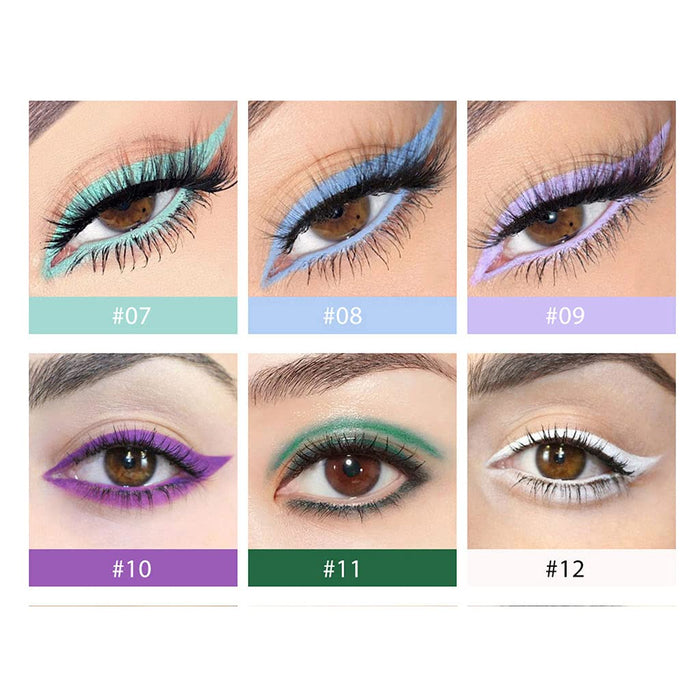 YO-HAPPY 12 kolorów, matowy, kolorowy eyeliner, profesjonalny, trwały, wodoszczelny