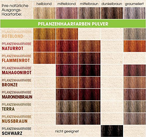 SANTE Naturkosmetik Roślinna farba do włosów, proszek orzechowy – brązowy, proszek z henny, kryjący brąz, błyszczące kolory, szary, wegańska, naturalne farbowanie włosów, 100 g