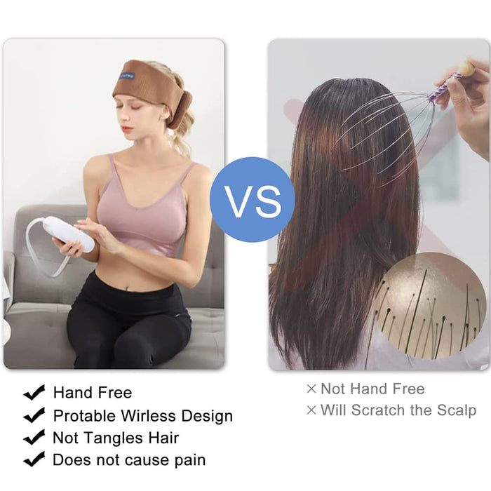 Electric Heated Head Massager Terapia ciśnieniowa terapia głowica skóry głowy Masager z 3 trybami do głębokiego śpiącego stresu opieki zdrowotnej