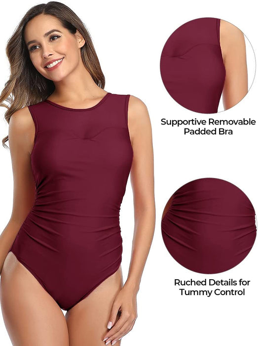 Summer Mae Damski strój kąpielowy, wyszczuplający, wysoki dekolt, wyszczuplający brzuch, jednoczęściowy, moda plażowa