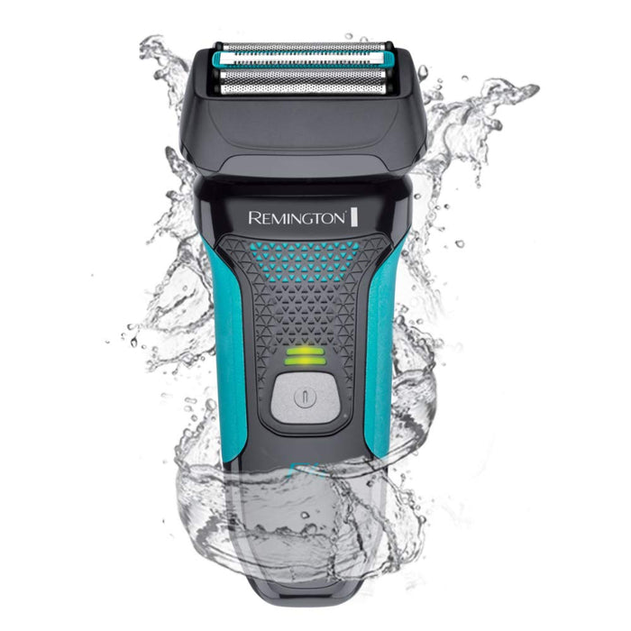Remington golarka męska elektryczna, foliowa, ruchome folie, nakładka do 3-dniowego zarostu, bezprzewodowa, wodoodporna obudowa, wysuwany trymer precyzyjny, niebieska, Style Series F4 F4000