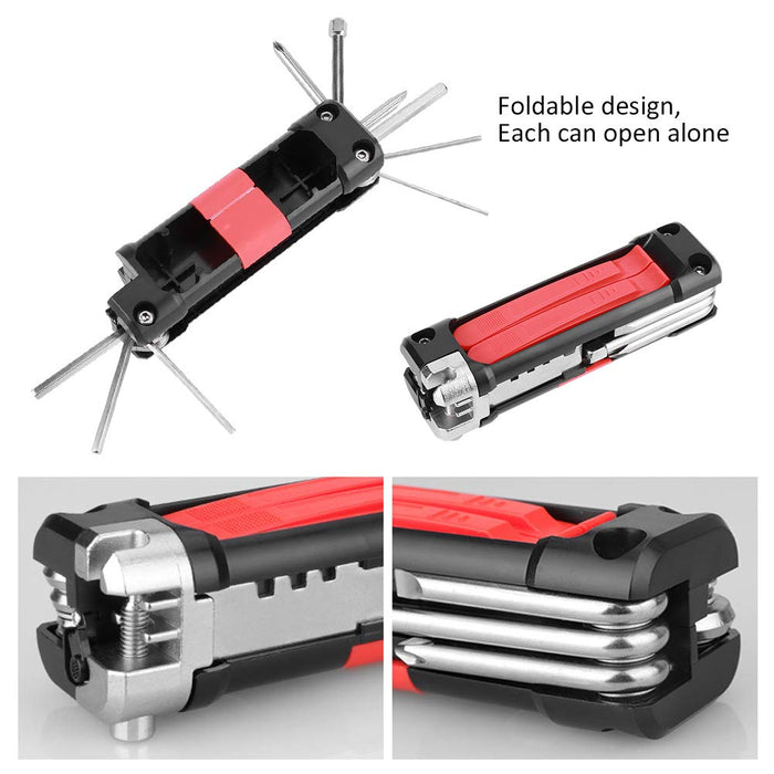 Multitool rowerowy, narzędzie do naprawy rowerów, zestaw narzędzi do naprawy rowerów, lekki multitool rowerowy, wielofunkcyjny zestaw narzędzi do naprawy rowerów rowerowych 14 w 1, mini składane narzę