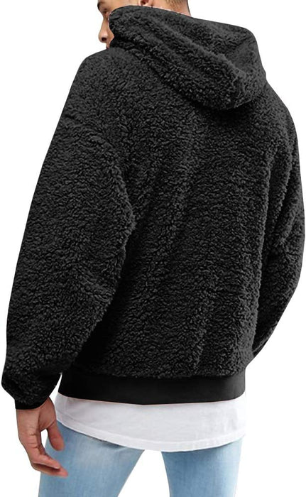 Gemijacka bluza męska z kapturem, pluszowa bluza z kapturem, bluza z polarem, sweter z kieszeniami