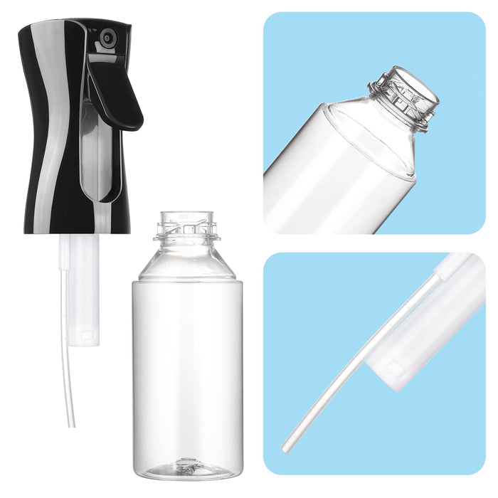 Creamify Butelki z rozpylaczem do wody (200 ml) butelka z rozpylaczem do włosów, ciągła, drobna mgiełka do stylizacji włosów, czyszczenia, ogrodnictwa, domu