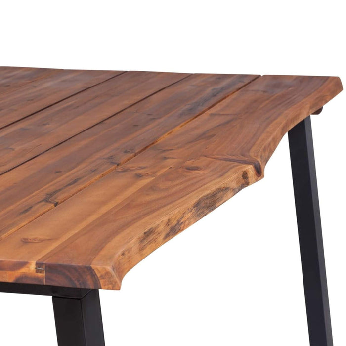 Tidyard Stół do jadalni, stół tarasowy, stół ogrodowy, meble ogrodowe stół z naturalną krawędzią, 170 x 90 x 75 cm, lite drewno akacjowe