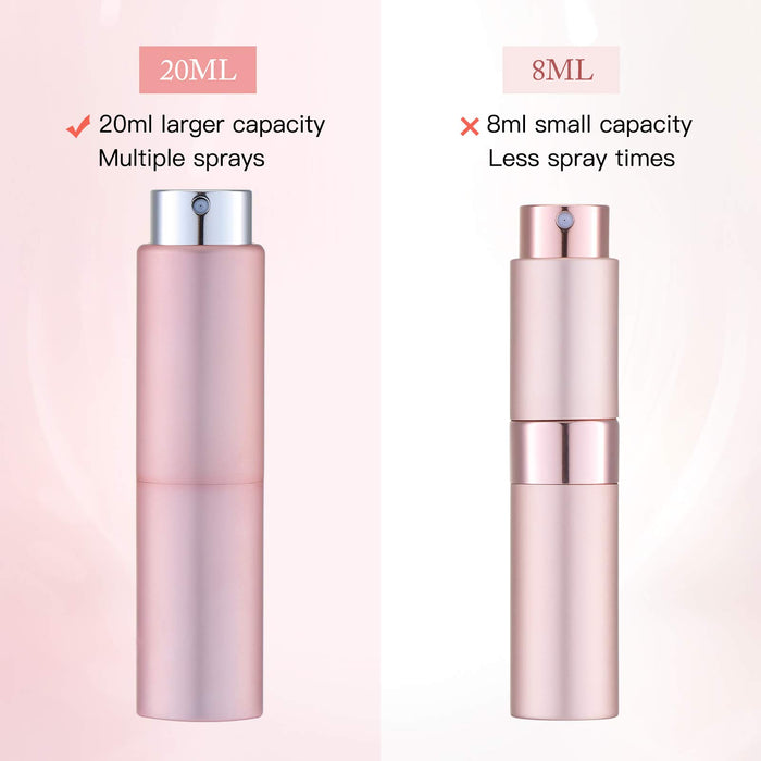 Toureal 20 ml Atomizer butelka z rozpylaczem perfum do podróży (3 sztuki) pusty dozownik kolonii, przenośny rozpylacz dla mężczyzn i kobiet