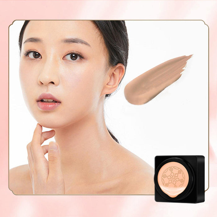 Orogoo Mushroom Head Air Cushion, CC Cream Foundation Mushroom Head, jasna podstawa do makijażu, trwała, z gąbką do makijażu