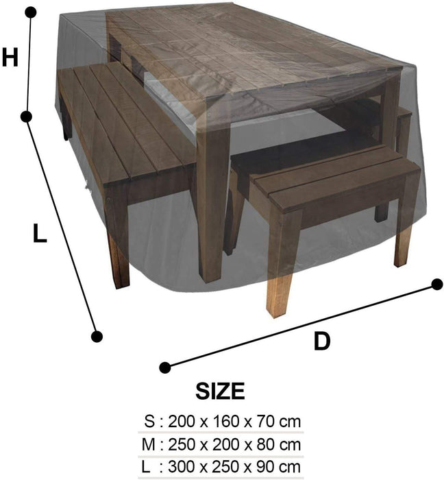 spaire Pokrowiec ochronny na meble ogrodowe i do prostokątnych zestawów do siedzenia, stołów ogrodowych i zestawów mebli (250 x 200 x 80 cm)