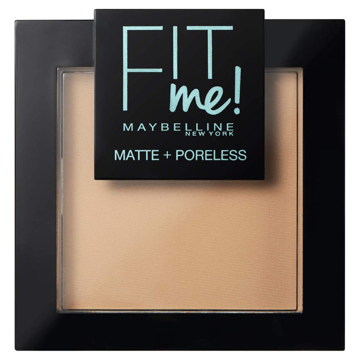 Maybelline New York Fit Me Matte & Poreless puder do twarzy matujący, aksamitne wykończenie, ujednolicony odcień skóry i pokrycie niedoskonałości, 220 Natural Beige, 9 g