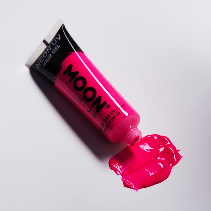 Moon Glow - Neonowy żel do włosów UV – zestaw 20 ml z 8 produktami – zrób sobie świecące kolce.