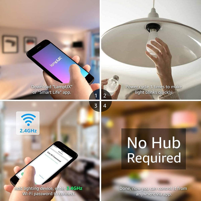 LEPRO Żarówka Alexa E27, inteligentna żarówka E27, Alexa Brine, inteligentna lampa LED, Wi-Fi, 9 W, 806 lm, WiFi, ściemniana żarówka, 2700-6500 K, sterowanie za pomocą aplikacji kompatybilna z Alexa Echo, Google Home, 2 sztuki