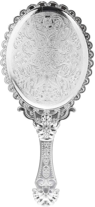 Bluelover Vintage Repousse owalny makijaż kwiatowy lustro ręczne lusterka srebrne kosmetyki
