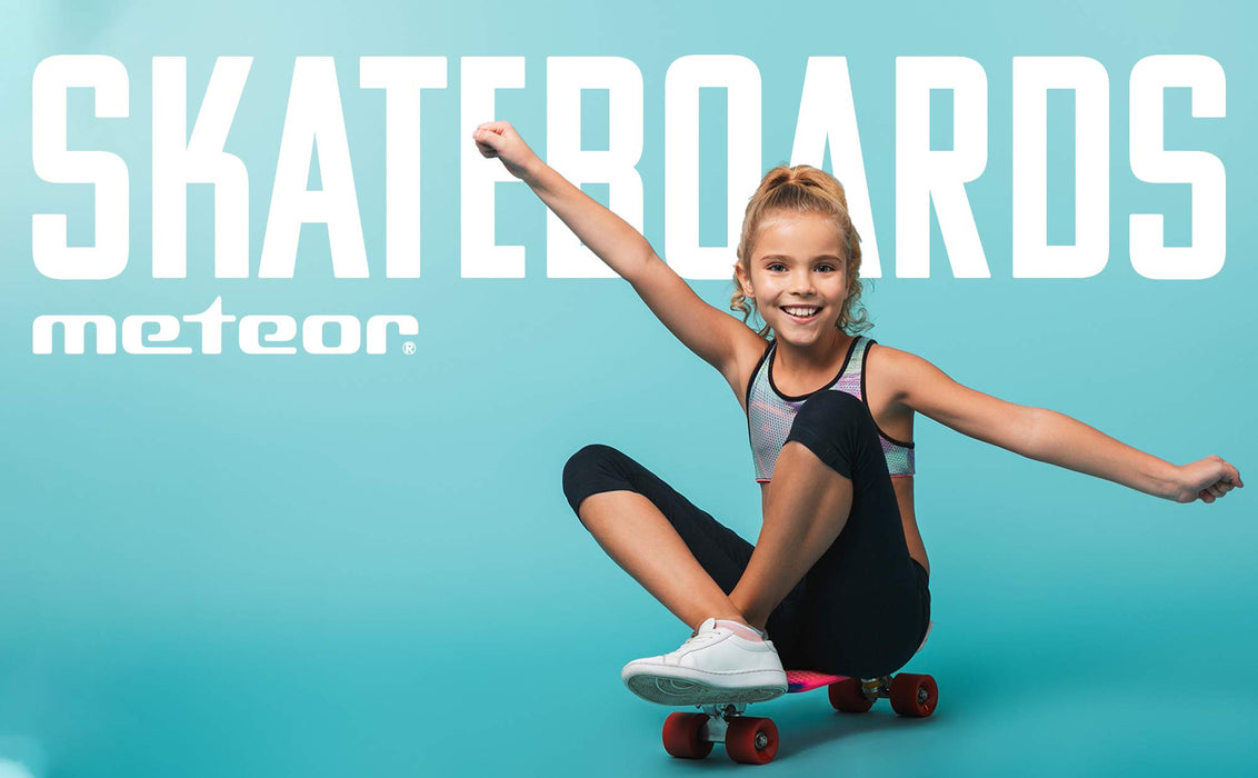 Deskorolka skate mini cruiser Klasyczna fiszka skateboard longboard do Nauki jazdy dla dzieci Deska dla początkujących Idealna na skatepark Drewniana retro lekka tania młodzież nastolatków meteor